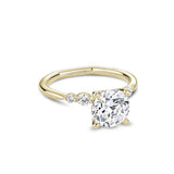 Noam Carver A095-01YM-FCYA-C – Hidden Halo Diamond Engagement Ring, 14K Yellow Gold with White Gold Head