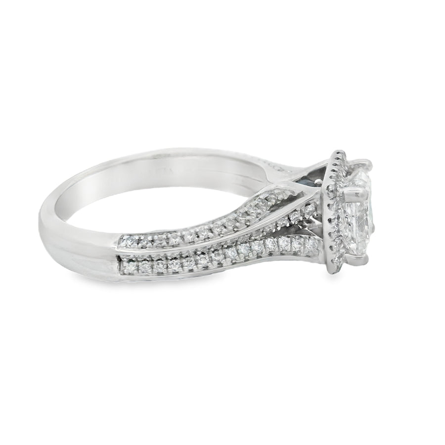 Vera Wang Love Princess Cut 1 1/2CTW Halo Engagement Ring