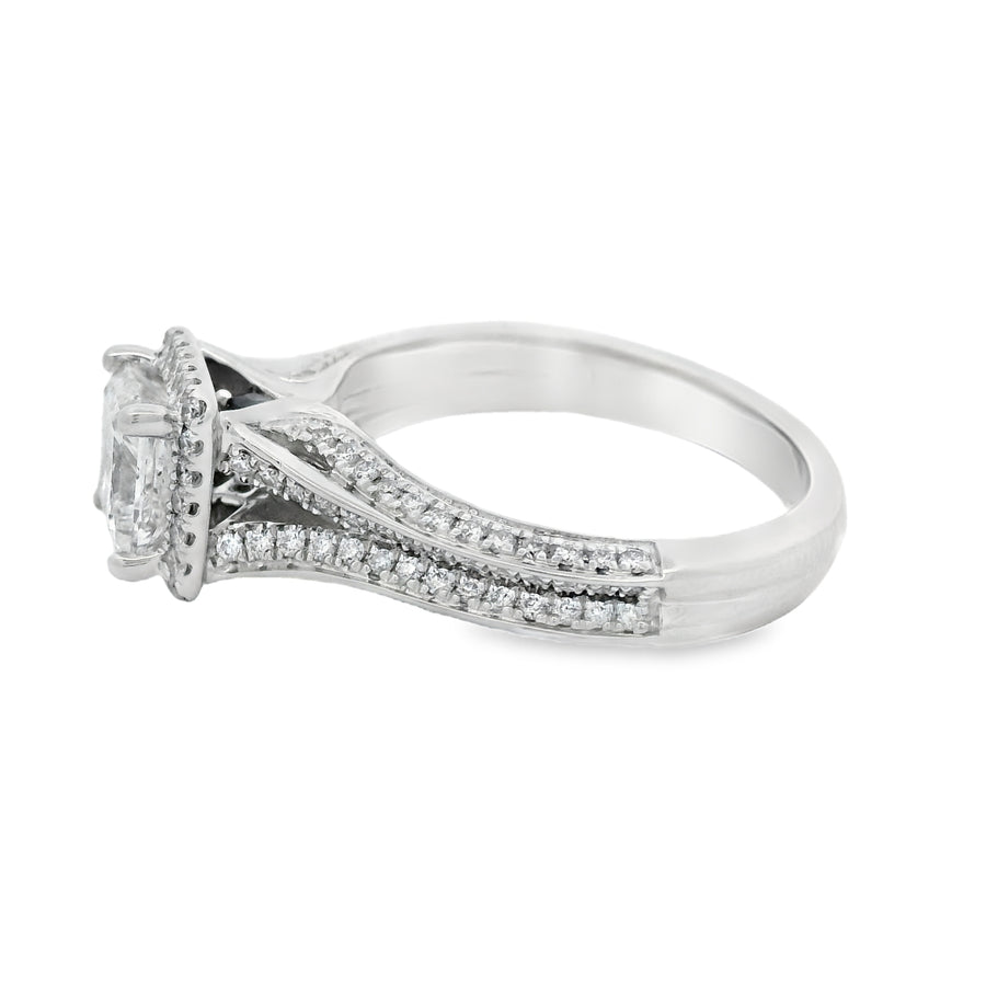 Vera Wang Love Princess Cut 1 1/2CTW Halo Engagement Ring