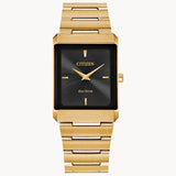STILETTOCitizen AR3102-51E Stiletto Tank – Unisex Eco-Drive Ultra-Thin Gold-Tone Black Dial Watch