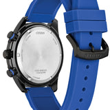 Citizen AT2586-05E Brycen – Men’s Eco-Drive Sport Chronograph Black Dial Blue Silicone Strap Watch