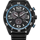 Citizen AT2587-02E Brycen – Men’s Eco-Drive Sport Chronograph Black Dial Silicone Strap Watch