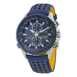 Citizen AT8020-03L Blue Angels – Men’s Eco-Drive Atomic Timekeeping World Chronograph Blue Dial Leather Strap Watch