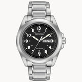 Citizen AW0050-82E Garrison – Men’s Eco-Drive Stainless Steel Field Watch Black Dial Day-Date