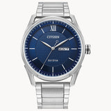 Citizen AW0081-54L Classic – Men’s Eco-Drive Stainless Steel Blue Dial Day-Date Watch