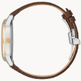 Citizen AW0096-06L Rolan Corso – Men’s Eco-Drive Rose Gold Navy Dial Brown Leather Strap Watch