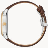 Citizen AW0096-06L Rolan Corso – Men’s Eco-Drive Rose Gold Navy Dial Brown Leather Strap Watch