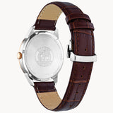 Citizen AW0096-06L Rolan Corso – Men’s Eco-Drive Rose Gold Navy Dial Brown Leather Strap Watch