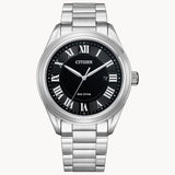 Citizen AW1690-51E Arezzo – Men’s Eco-Drive Stainless Steel Black Dial Roman Numeral Watch