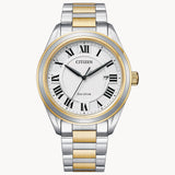 Citizen AW1694-50A Arezzo – Men’s Eco-Drive Two-Tone Stainless Steel White Dial Roman Numeral Watch