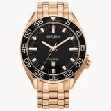 Citizen AW1773-55E Carson Sport Luxury – Men’s Eco-Drive Rose Gold Stainless Steel Black Dial Sapphire Crystal Watch