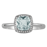 March Birthstone Diamond Ring