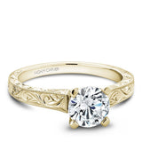 Noam Carver B006-03YME-100A Vintage-Inspired Engagement Ring – 14K Yellow Gold, Round Center Setting