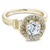 Noam Carver B014-03YM-110A-C Shared Prong Halo Engagement Ring – 14K Yellow Gold