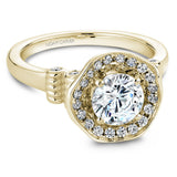 Noam Carver B014-03YM-110A-C Shared Prong Halo Engagement Ring – 14K Yellow Gold