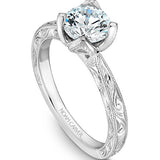 Noam Carver B019-02EA Vintage-Inspired Floral Engagement Ring Setting – 14K Gold Options