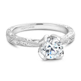 Noam Carver B019-02EA Vintage-Inspired Floral Engagement Ring Setting – 14K Gold Options
