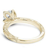 Noam Carver B019-02YEA Vintage Inspired Floral Solitaire Engagement Ring Setting – 14K Yellow Gold