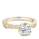Noam Carver B019-02YEA Vintage Inspired Floral Solitaire Engagement Ring Setting – 14K Yellow Gold