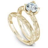 Noam Carver B019-02YEA Vintage Inspired Floral Solitaire Engagement Ring Setting – 14K Yellow Gold