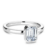 Noam Carver B095-03A Bezel-Set Emerald Cut Engagement Ring – Customizable in 14K/18K Gold or Platinum