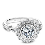 Noam Carver B170-01A – Floral Diamond Engagement Ring, 14K White Gold