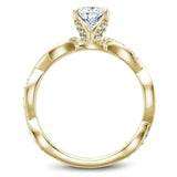 Noam Carver B197-02YA Floral Engagement Ring – 14K Yellow Gold