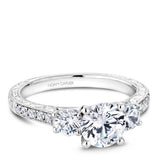 Noam Carver Hand-Engraved Three-Stone Diamond Engagement Ring – B206-01A (Platinum)