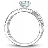 Noam Carver B249-01A – Modern Diamond Engagement Ring, 14K/18K Gold or Platinum with Side Stones