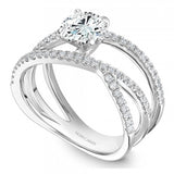 Noam Carver B249-01A – Modern Diamond Engagement Ring, 14K/18K Gold or Platinum with Side Stones