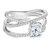 Noam Carver B249-01A – Modern Diamond Engagement Ring, 14K/18K Gold or Platinum with Side Stones