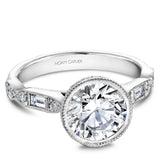 Noam Carver B355-01A  14K White Gold Round Diamond Engagement Ring with Accented Band