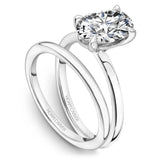 Noam Carver B371-02A Classic Oval Solitaire Engagement Ring in 14K White Gold
