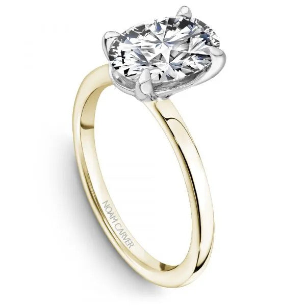 Noam Carver Oval Solitaire Engagement Ring – B371-02YWA Platinum/Yellow Gold