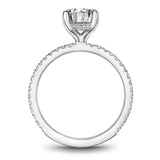 Noam Carver B372-02A  14K White Gold Oval Hidden Halo Diamond Engagement Ring with Pavé Shank