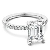 Noam Carver B372-07A  14K White Gold Radiant Cut Diamond Engagement Ring with Side Diamonds