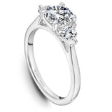 Noam Carver B373-01 Three-Stone Cathedral Engagement Ring – 14K/18K Gold or Platinum, Diamond Accents