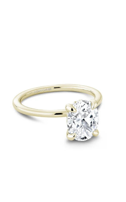 Noam Carver B376-05YWA  14K Yellow Gold Round Diamond Engagement Ring with Accented Band