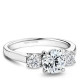 Noam Carver B504-01WM-100A Three-Stone Engagement Ring – 14K/18K Gold or Platinum, Diamond Accents