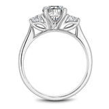 NoNoam Carver B504-01A – Three-Stone Diamond Engagement Ring, Platinum or Gold, Customizable Center Stoneam Carver - Classic Three Stone Setting