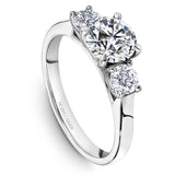 NoNoam Carver B504-01A – Three-Stone Diamond Engagement Ring, Platinum or Gold, Customizable Center Stoneam Carver - Classic Three Stone Setting