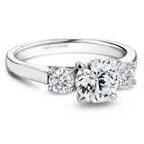 NoNoam Carver B504-01A – Three-Stone Diamond Engagement Ring, Platinum or Gold, Customizable Center Stoneam Carver - Classic Three Stone Setting