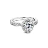 Noam Carver B521-01A – Halo Diamond Engagement Ring, 14K White Gold