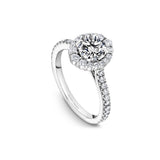 Noam Carver B521-01A – Halo Diamond Engagement Ring, 14K White Gold