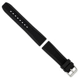 Quality Gold 22mm Black Textured Silicone Rubber Watch Band – Stainless Steel Buckle (BA216)