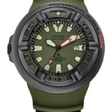 Citizen BJ8057-09X Promaster EcoZilla – Men’s Eco-Drive Black Stainless Steel Green Dial 300M Professional Diver Watch