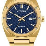 Citizen BM7662-59L Eco-Drive Sport Luxury Integrated Watch – Gold-Tone Stainless Steel, Blue Dial