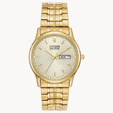 Citizen BM8452-99P Corso – Men’s Eco-Drive Gold-Tone Stainless Steel Champagne Dial Day-Date Watch