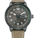 Citizen BM8595-08H Tactical/Urban – Men’s Eco-Drive Black Stainless Steel Grey Dial Beige Nylon Strap Field Watch