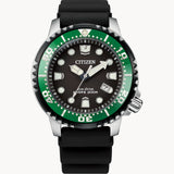 Citizen BN0155-08E Promaster Diver – Men’s Eco-Drive Stainless Steel Black Dial Green Bezel 200M Dive Watch